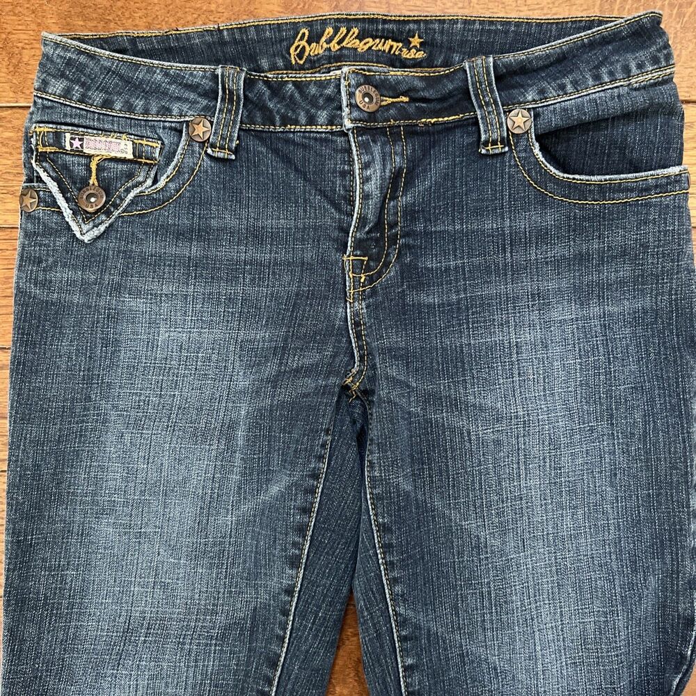 Y2K Vintage Bubblegum USA Low Rise Jeans 5/6 (30x26) Cyber V Stitch Pocket Brat